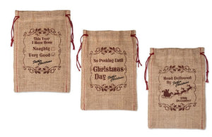 Christmas jute gift bags top