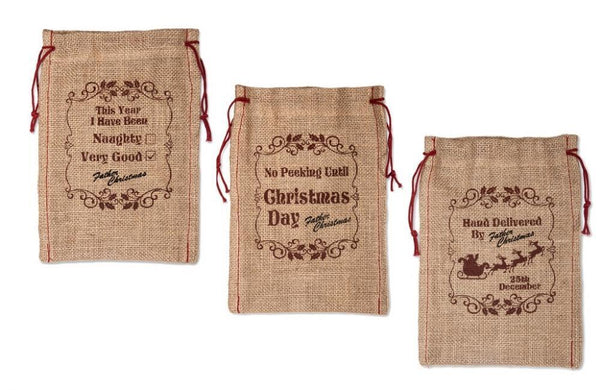 Christmas jute clearance bags