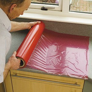 Laminated Flooring & Worktop Protector - Laminated Flooring & Worktop Protector - 25M Roll - Translucent Red Film