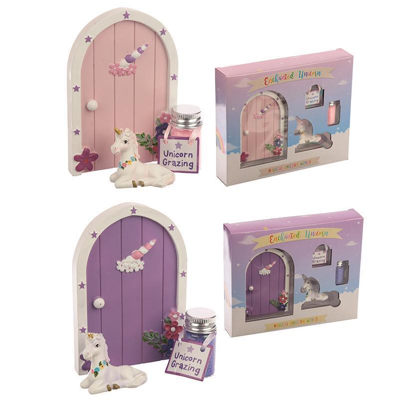 Magic Door - Cute Collectable Unicorn - Believe In Unicorns - Glitter Door Gift Set