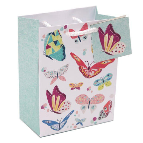 Pack Of 6 Gift Bags - Pack Of 6 - Butterfly Design Party Gift Bags 14 X 6 X 11cm (Pk6)