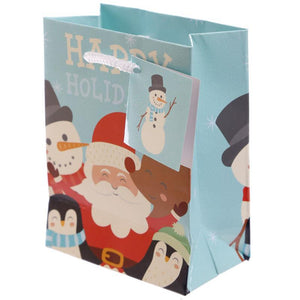 Pack Of 6 Gift Bags - Pack Of 6 - Christmas - Happy Holidays Party Gift Bags 14 X 6 X 11cm (Pk6)