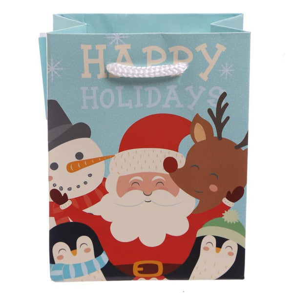 Pack Of 6 Gift Bags - Pack Of 6 - Christmas - Happy Holidays Party Gift Bags 14 X 6 X 11cm (Pk6)
