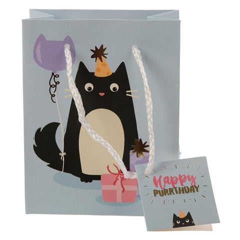 Pack Of 6 Gift Bags - Pack Of 6 - Feline Fine Cat Party Gift Bags 14 X 6 X 11cm (Pk6) - Happy Purrthday!