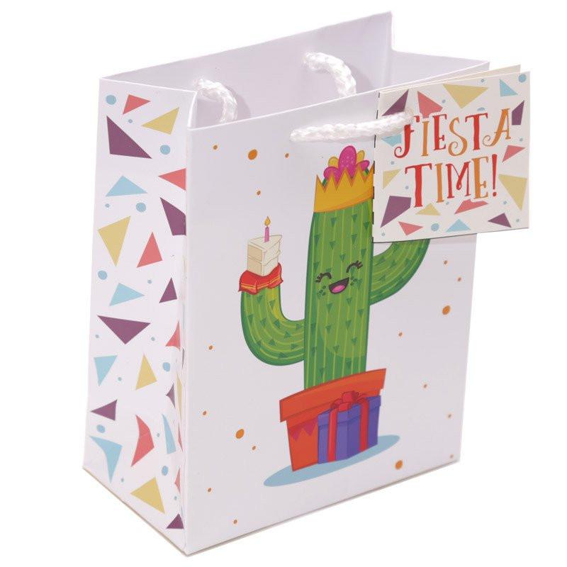 Pack Of 6 Gift Bags - Pack Of 6 - Fun Cactus Party Gift Bags 14 X 6 X 11cm (Pk6) - Fiesta Time!