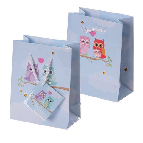 Pack Of 6 Gift Bags - Pack Of 6 - Love Owls Party Gift Bags 14 X 6 X 11cm (Pk6)