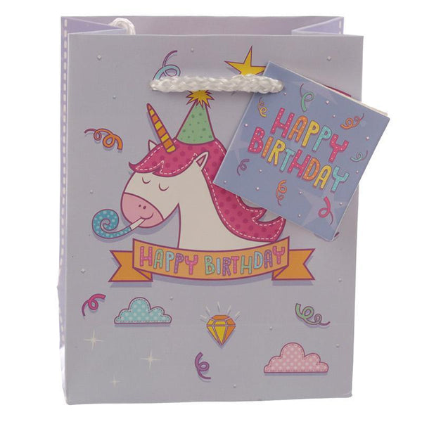 Pack Of 6 Gift Bags - Pack Of 6 - Rainbow Unicorn Design Gift Party Bags 14 X 6 X 11cm (Pk6)