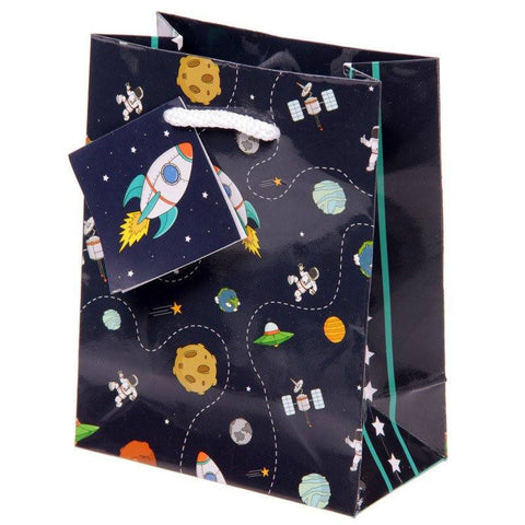 Pack Of 6 Gift Bags - Pack Of 6 - Rocket And Planet Party Gift Bags 14 X 6 X 11cm (Pk6)