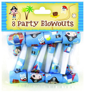 Partyware - 8 Pack Blue Pirate Party Whistles - Partyware - 8PK 12"