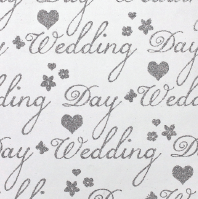 Glitter Rollwrap Paper Gift Wrap Roll - 2M - Wedding Day