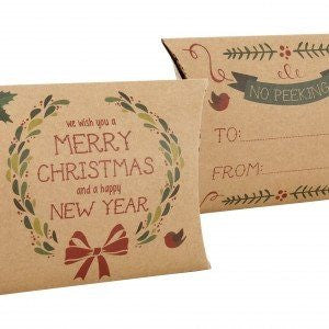 Pillow Box - Pillow Boxes - Assorted 'Merry Christmas' Craft Paper