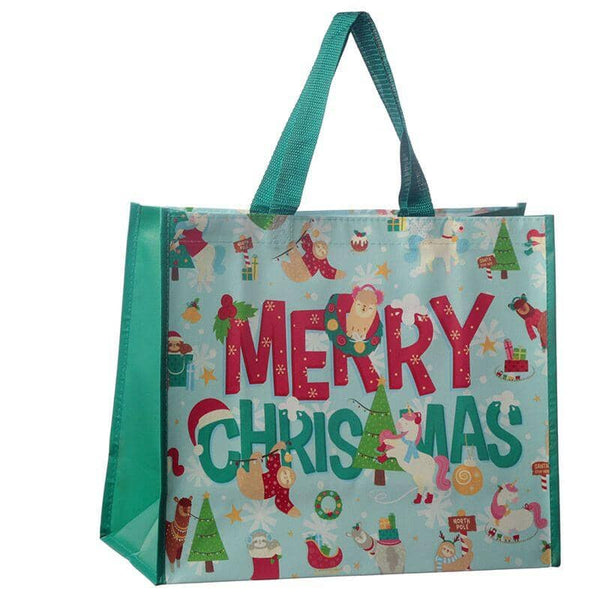 Shopping Bag - Festive Christmas Animals Shopping Bag Design Durable Reusable Shopping Bag