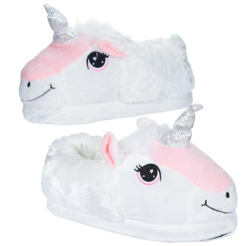 Slippers - Plush Unicorn Slippers - Children's One Size