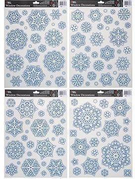 Stickers - Christmas Snowflake Glitter Window Decorations- WINDOW STICKERS