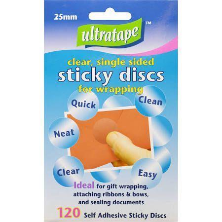 Sticky Tack - Ultratape Sticky Discs 120 Self Adhesive Ultra Discs 25mm - Clear