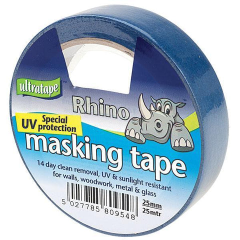 Tape - Rhino Ultratape - UV Resistant Masking Tape 25mm X 25M - Blue