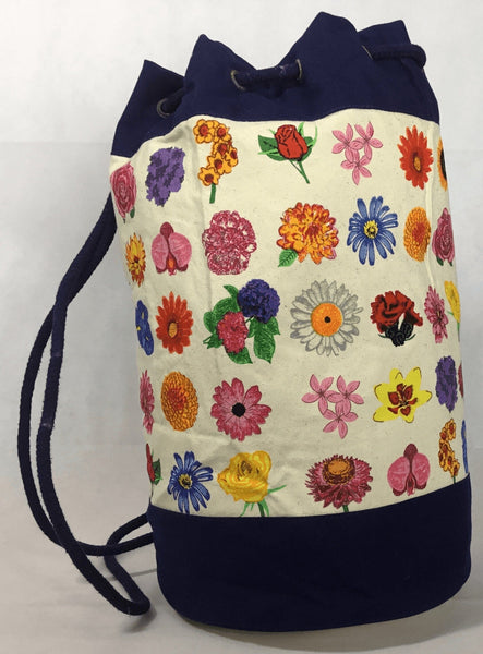 Tote Bag - Large Canvas Duffle Bag -  Flower
