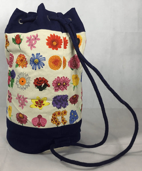 Tote Bag - Large Canvas Duffle Bag -  Flower