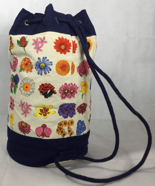 Tote Bag - Large Canvas Duffle Bag -  Flower