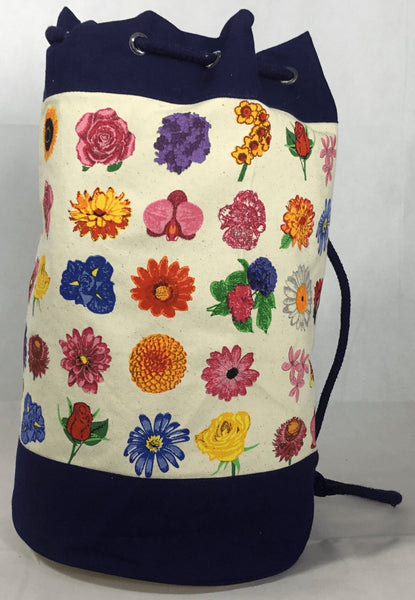 Tote Bag - Large Canvas Duffle Bag -  Flower