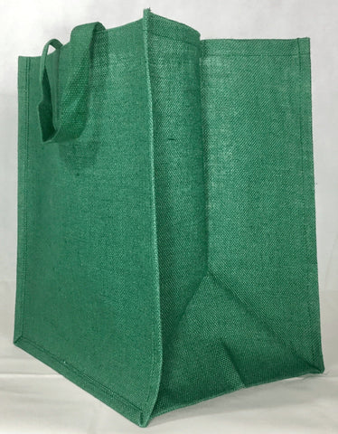 Tote Bag - Large Green Shopper Bag - Jute Tote