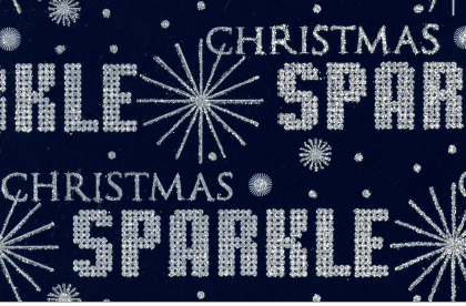 Glitter Rollwrap Paper Gift Wrap Roll - 2M - Christmas Sparkle on navy