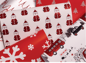Glitter Rollwrap Paper Gift Wrap Roll - 2M - Christmassy London Scene