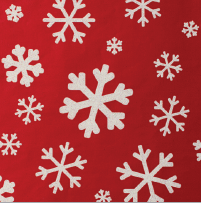 Glitter Rollwrap Paper Gift Wrap Roll - 2M - White Snowflake on Red