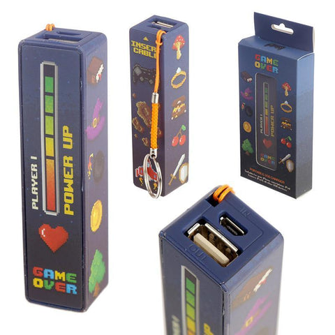 USB Charger Power Bank - Game Over Design Portable USB Charger Power Bank Key-ring