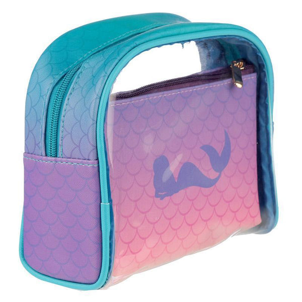 Wash Bag - Set Of 3 Handy Make Up Toilette Vanity Wash Bag Set - Mermaid