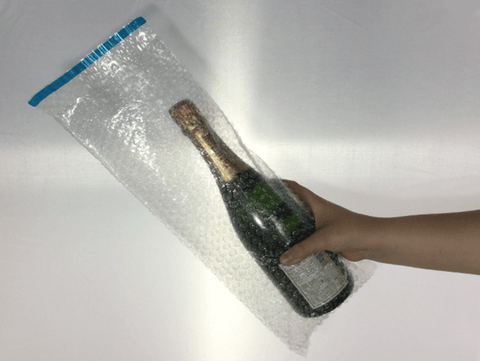 Wine & Beer - Pack Of 10 - Champagne Bottle Bubble Wrap Bags - 180 X 435mm + Self Seal Lip - 10 Pk