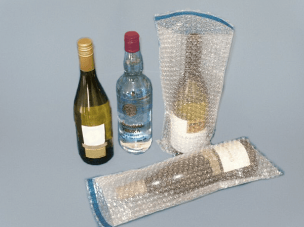 Wine & Beer - Pack Of 10 - Champagne Bottle Bubble Wrap Bags - 180 X 435mm + Self Seal Lip - 10 Pk