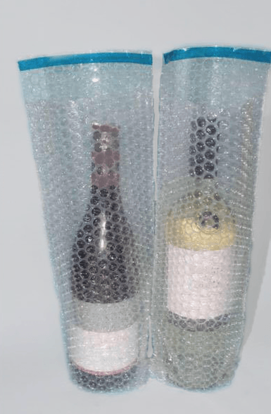 Wine & Beer - Pack Of 10 - Champagne Bottle Bubble Wrap Bags - 180 X 435mm + Self Seal Lip - 10 Pk