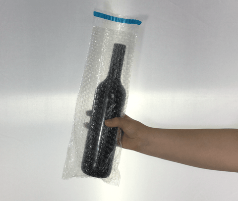 Wine & Beer - Pack Of 10 - Wine Bottle Bubble Wrap Bags - 150 X 360mm + Self Seal Lip - 10 Pk